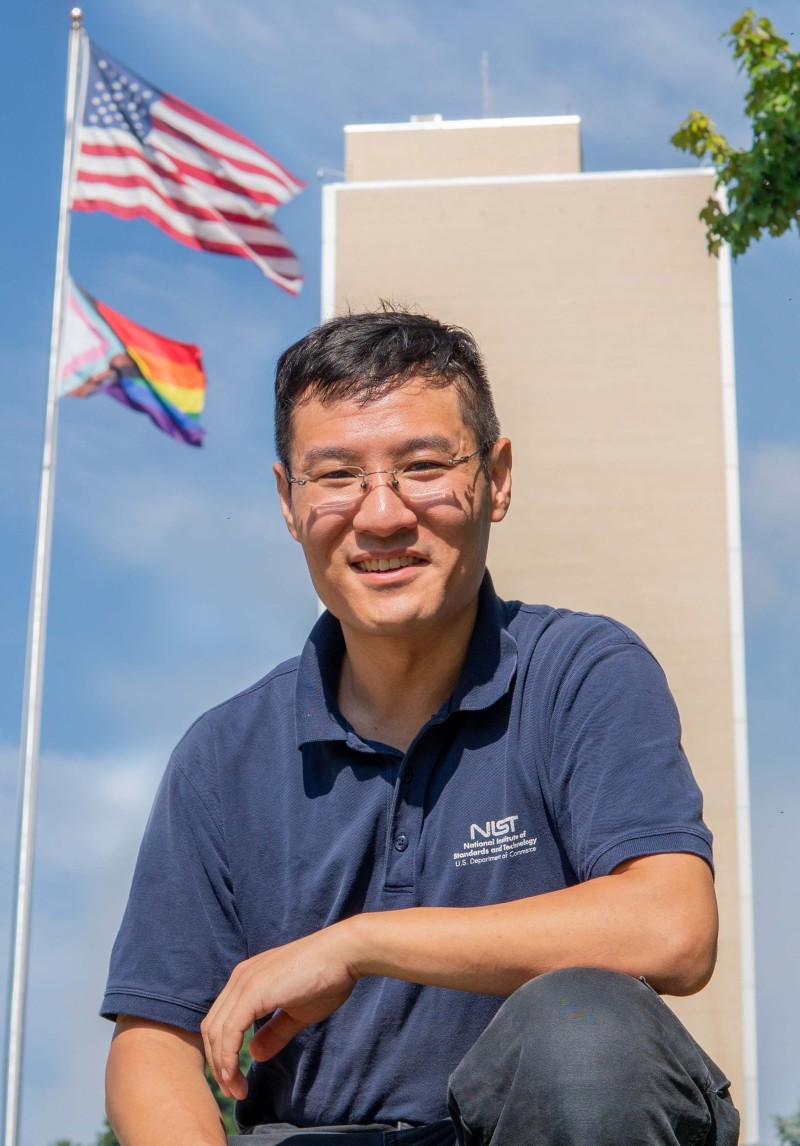 Raymond Sheh at the main NIST campus, in front of the main administrative building 101 in Gaithersburg, Maryland, USA. 